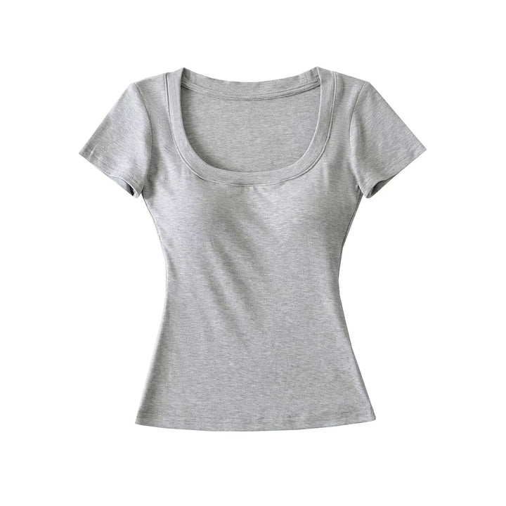 Dame figurtilpasset rundhals T-shirt lavet af kvalitetsbomuld Stilla