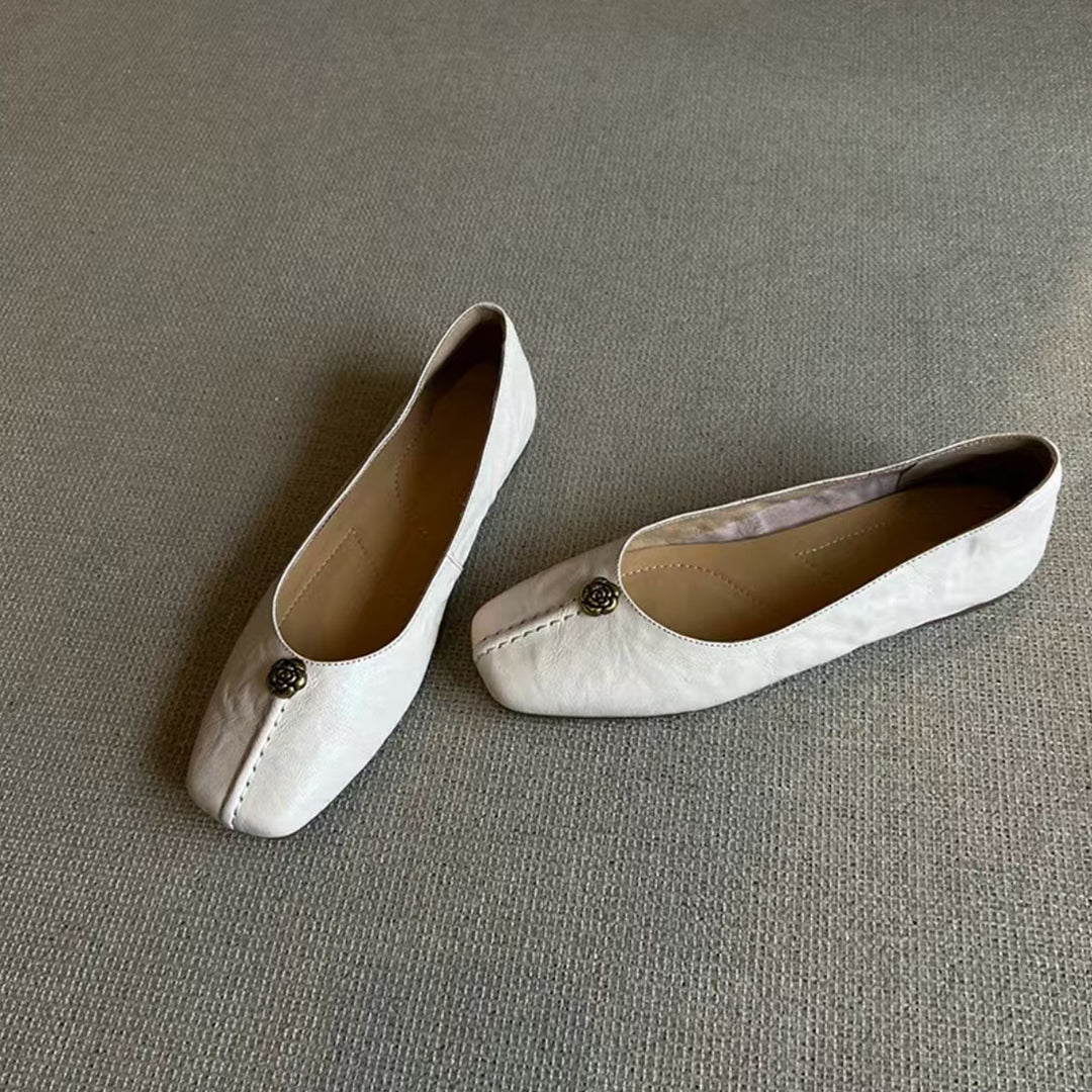 Dame Elegant Spids Tå Ballerina Flats Stilla