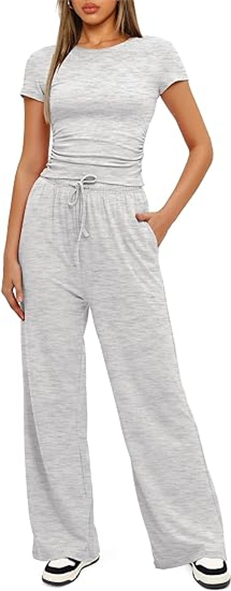 Dame Casual Loungetøj med høj talje og drapering Stiila