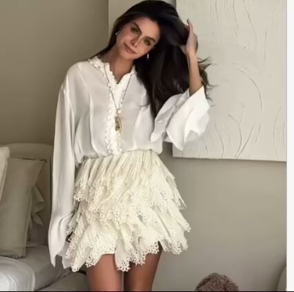 Femme Rynkefront Knap-Down Bluse Stilla