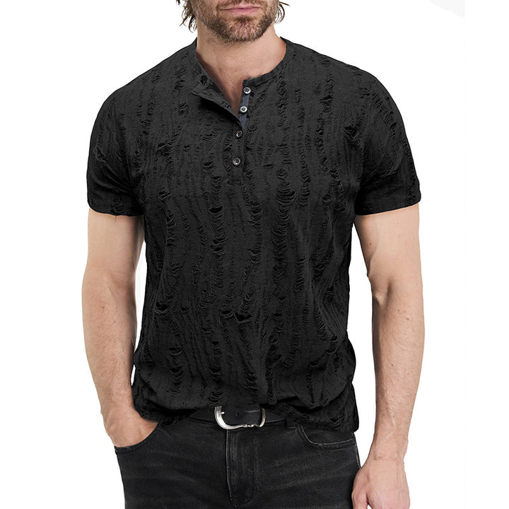 Herrer T-shirt med specielle strukturdetaljer Stilla