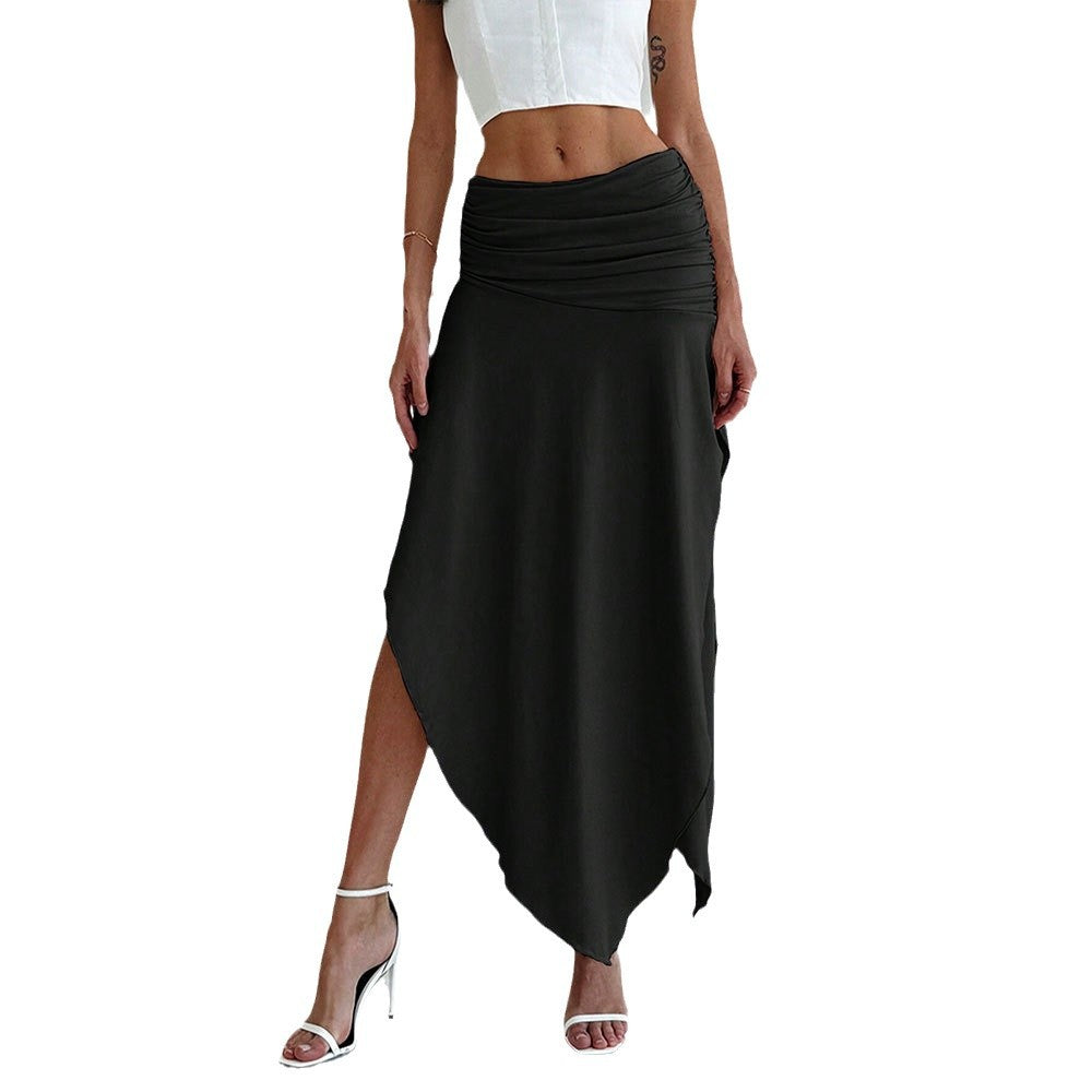 Kvinder asymmetrisk maxi nederdel med elegant samling Stilla