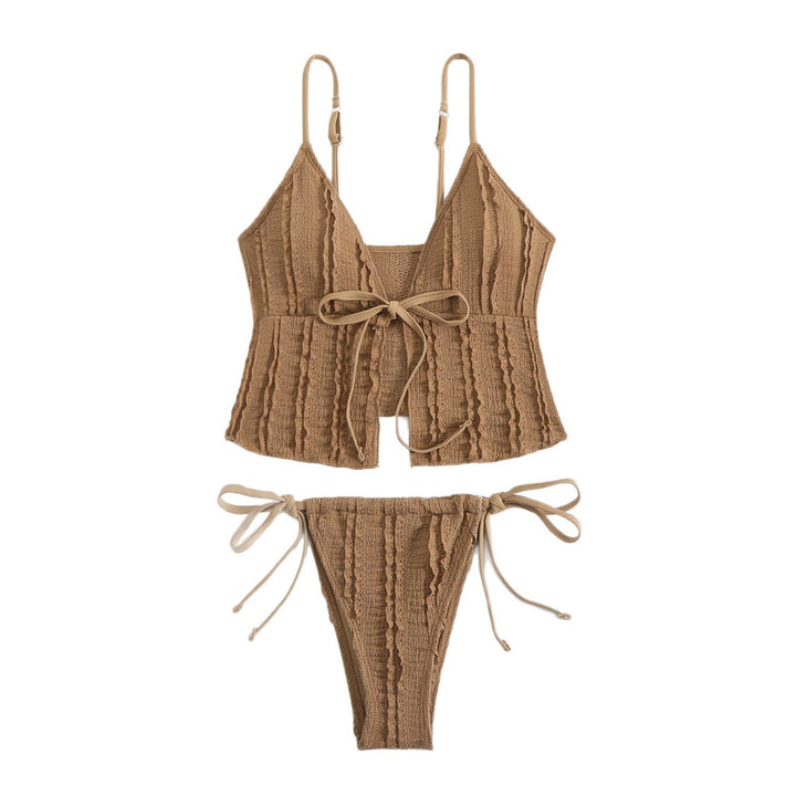 Dame Bikini-sæt med trendy ruffles-design og justerbare stropper Stilla