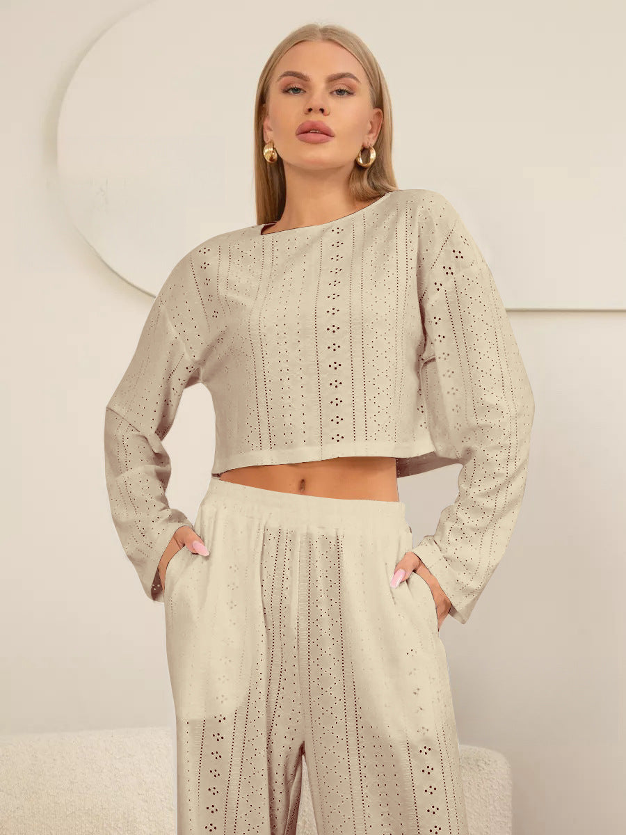 Damer Høj kvalitets Crop-Top med hulmønster Stilla