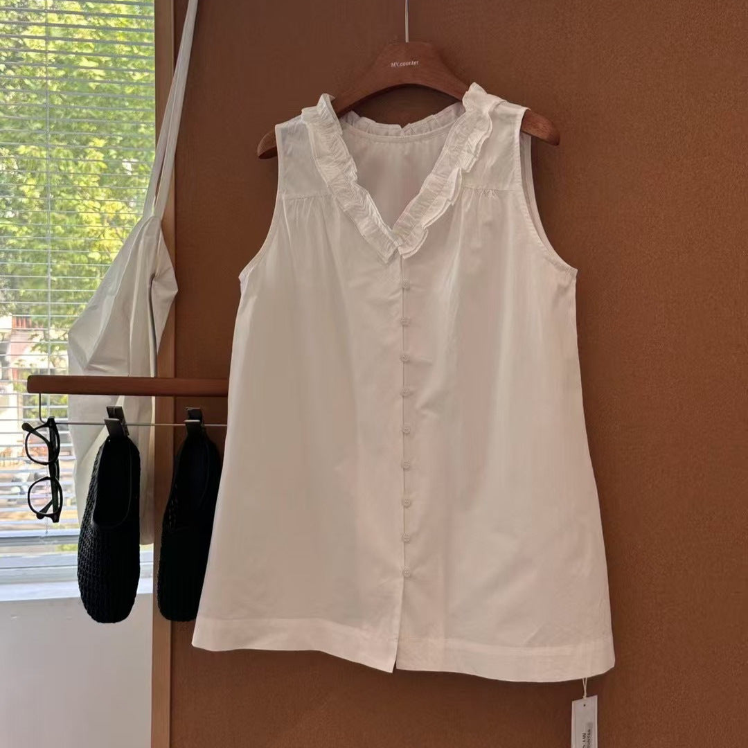 Dame Rynkekrave Knap-Up Bluse Stilla
