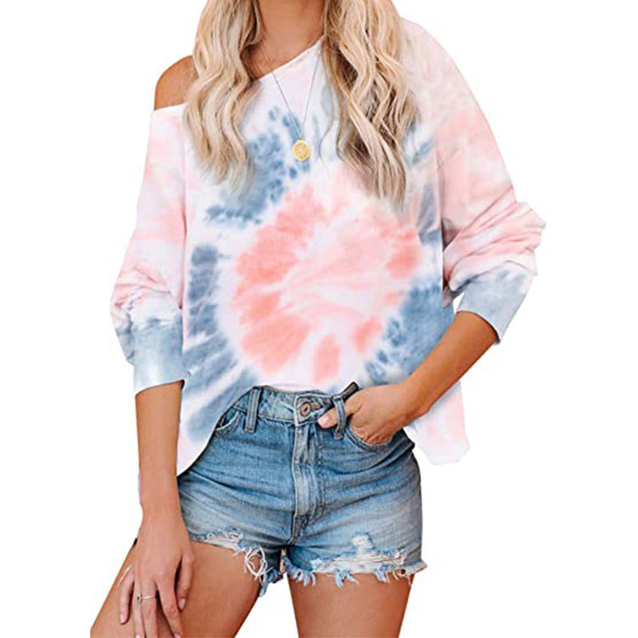 Dame Lækkert Oversized Sweatshirt med moderne Tie-Dye Design Stilla