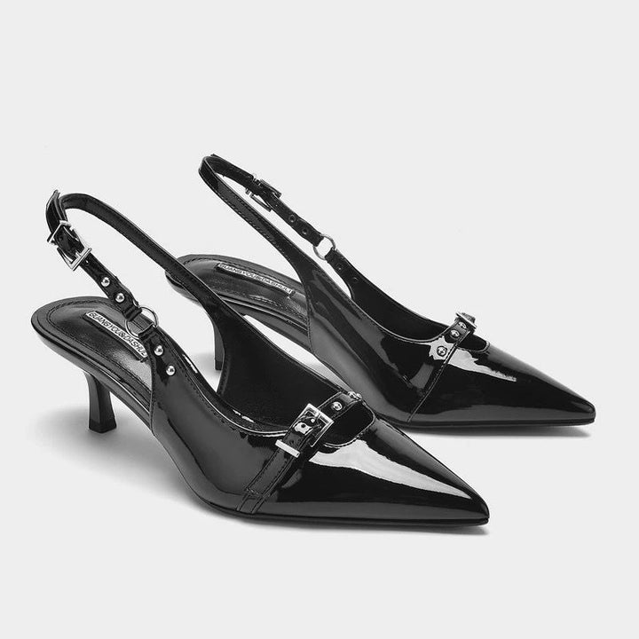 Dame Slingback High Heels med justerbar rem og blank overflade Stilla