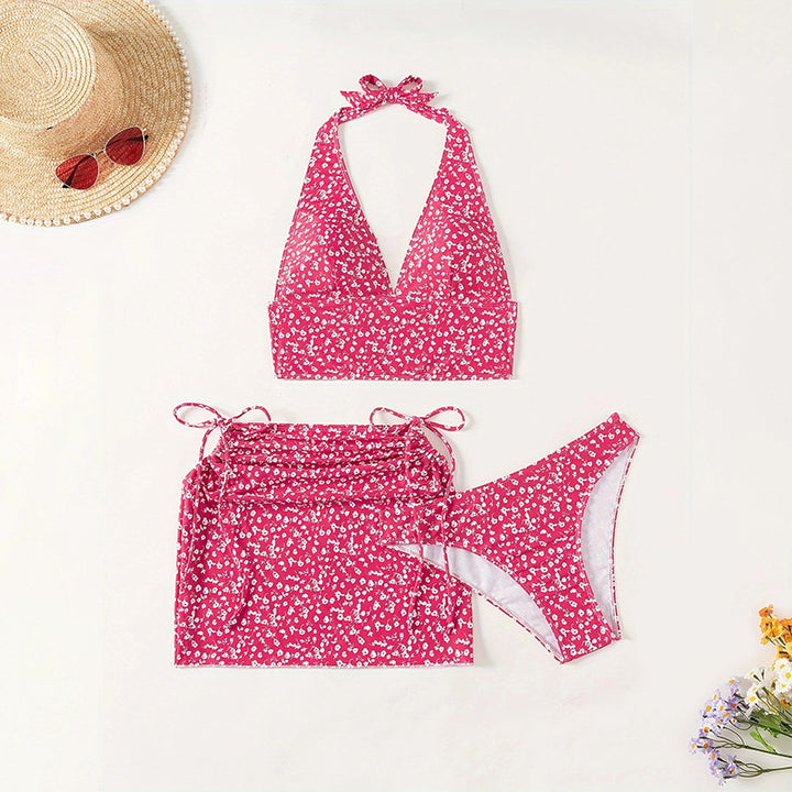 Dame Halterneck Blomster mønster Bikini Sæt Stilla