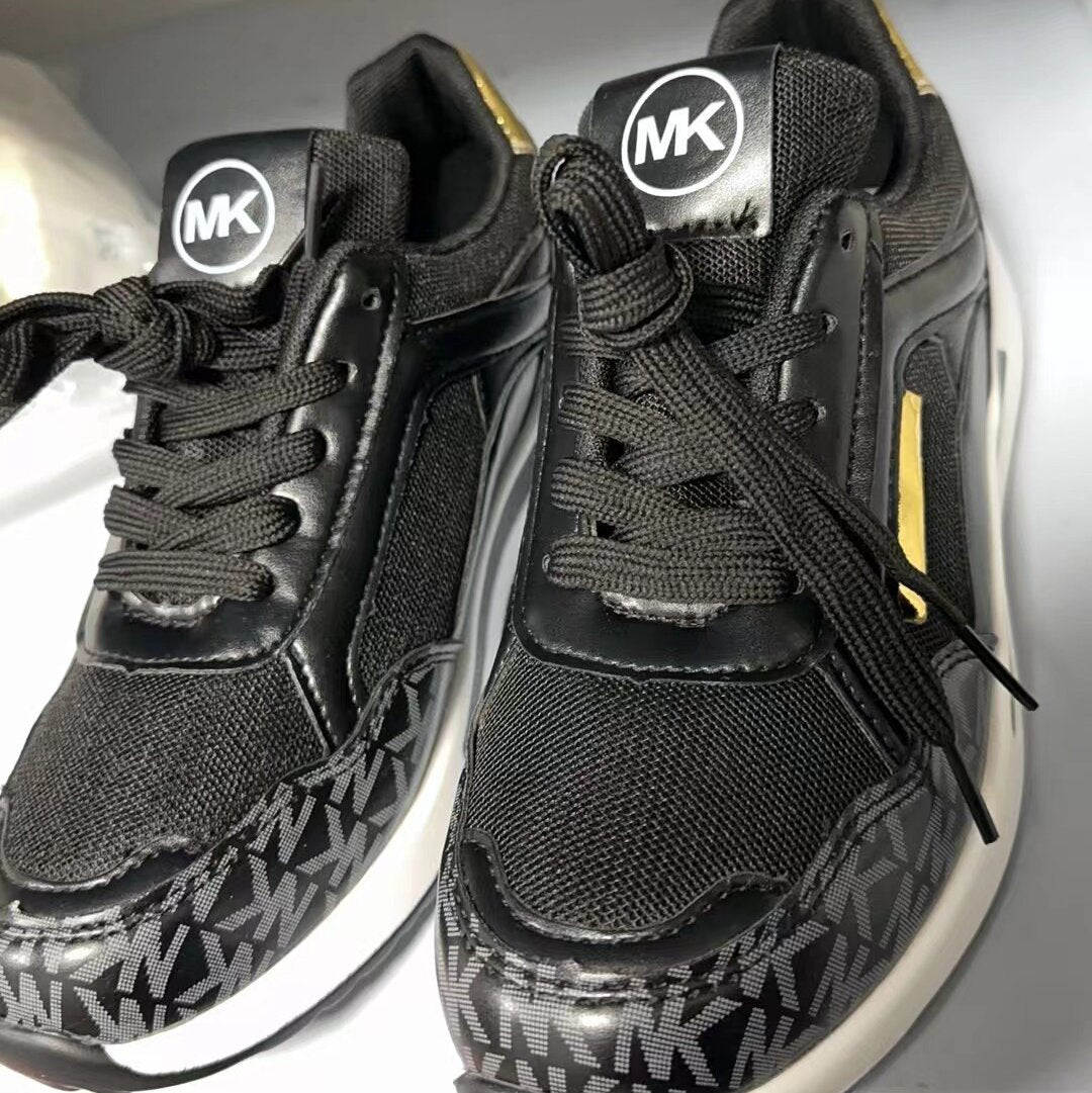 Dame modiske Sneakers med åndbart tekstil- og læderkombination Stilla