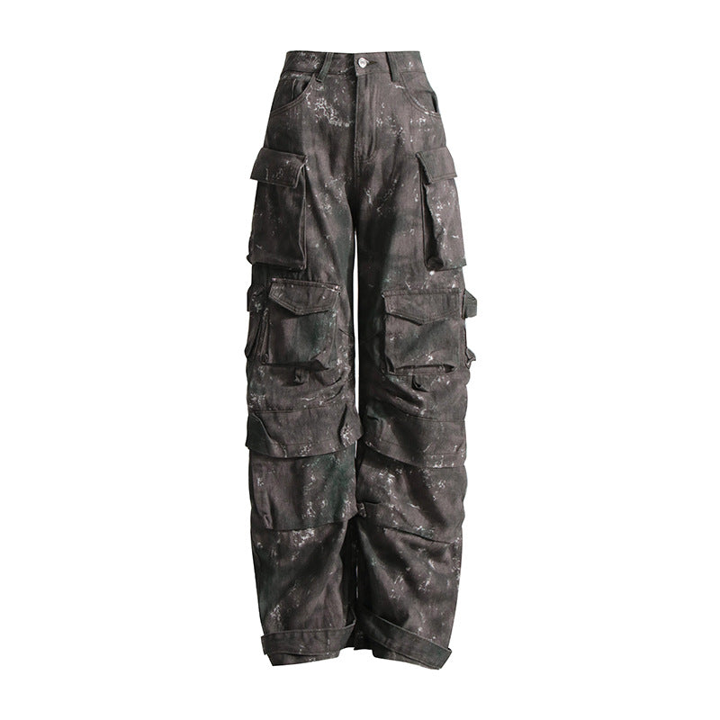 Dame Cargo-bukser i afslappet oversized-snit med funktionelle lommer Stilla