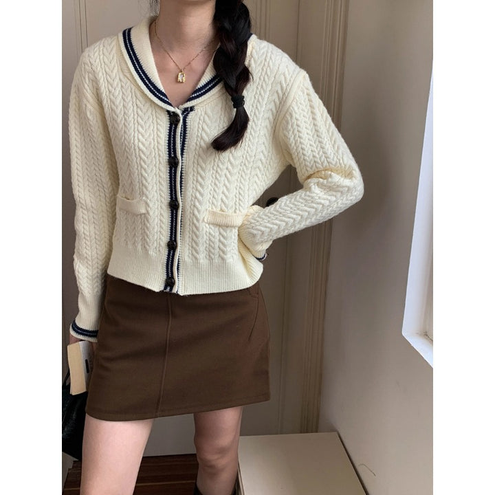 Damer elegant cardigan med klassisk sjal krave Stilla