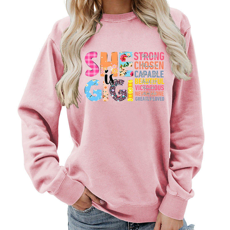Kvinders sweatshirt med inspirerende tekstdesign Stilla