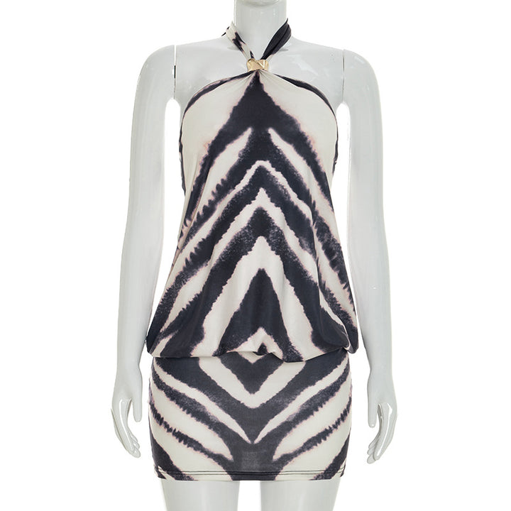 Dame wrapkjole med legende zebra-design Skovae