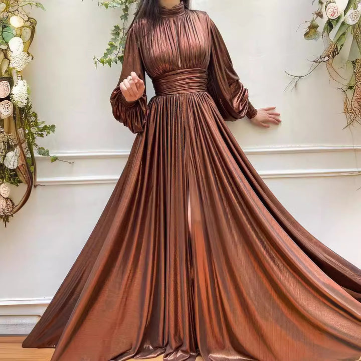 Dame maxikjole med elegant fold Stilla