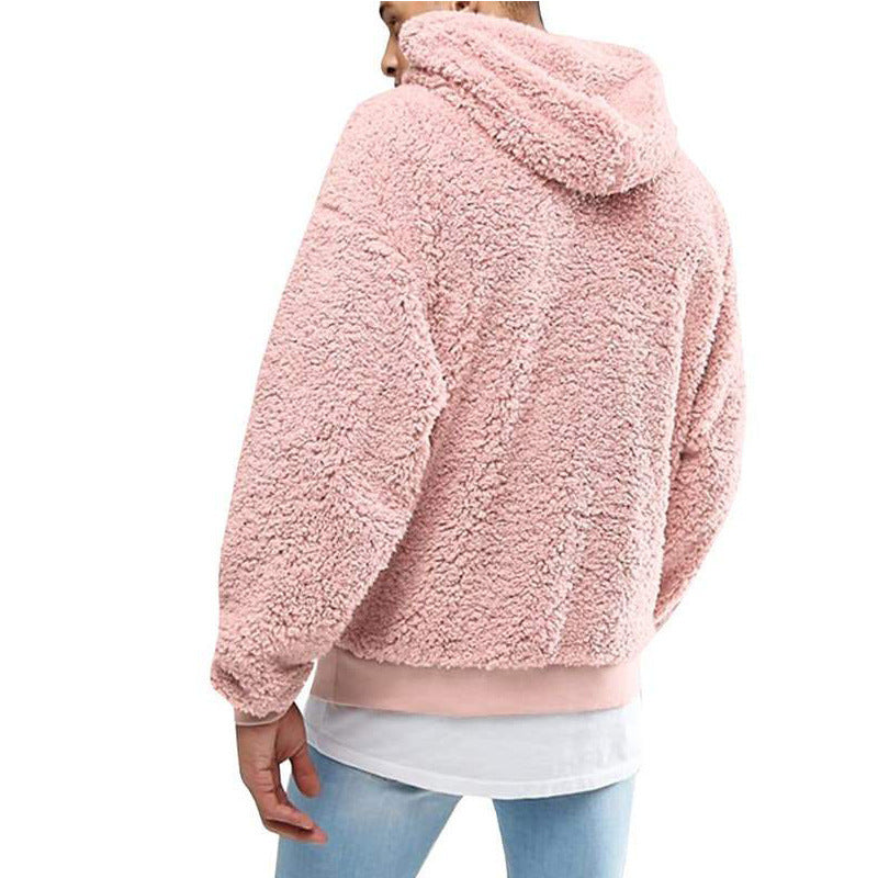 Herre hættetrøje i blødt teddy-fleece Stilla