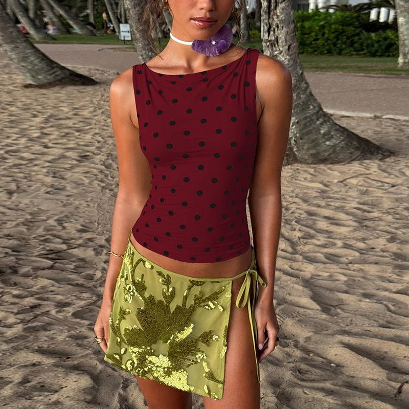 Dame Polka-Dots Tanktop Skovae