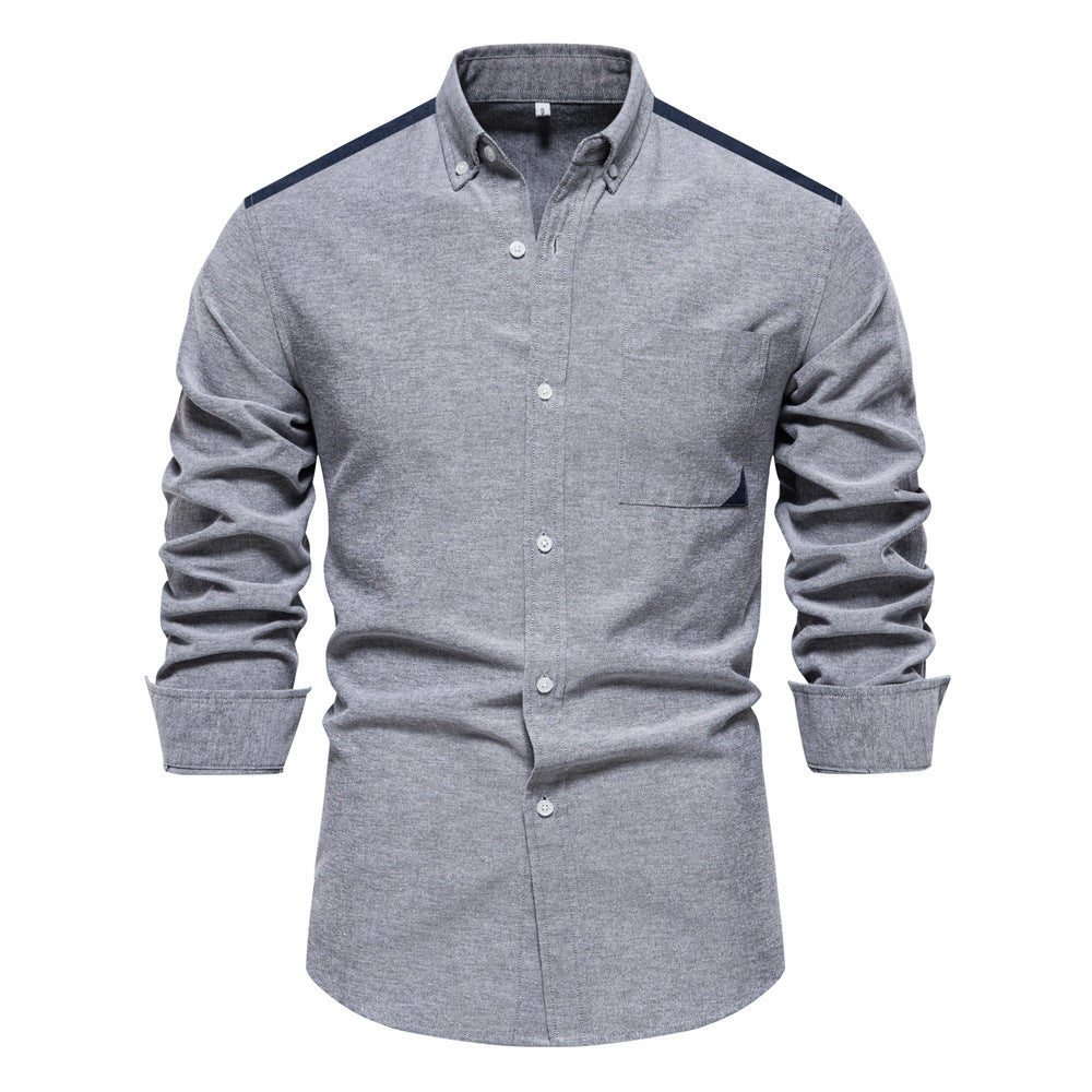 Herre Button-Down Skjorte med moderne skulderdesign og praktisk brystlomme Stilla