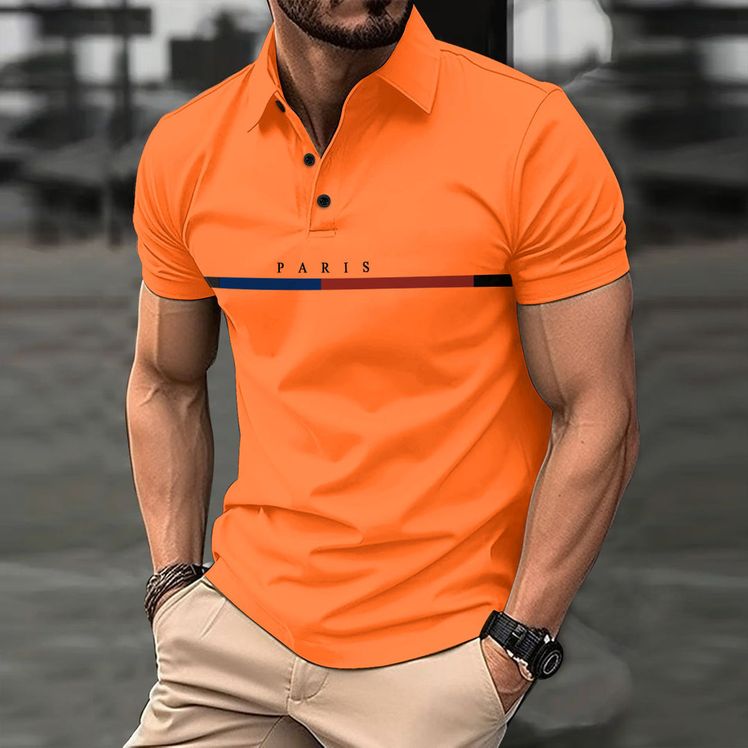 Herren polo-shirt med moderne grafisk element Stilla
