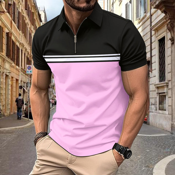Herrer Sporty Poloshirt med moderigtige lynlås Stilla