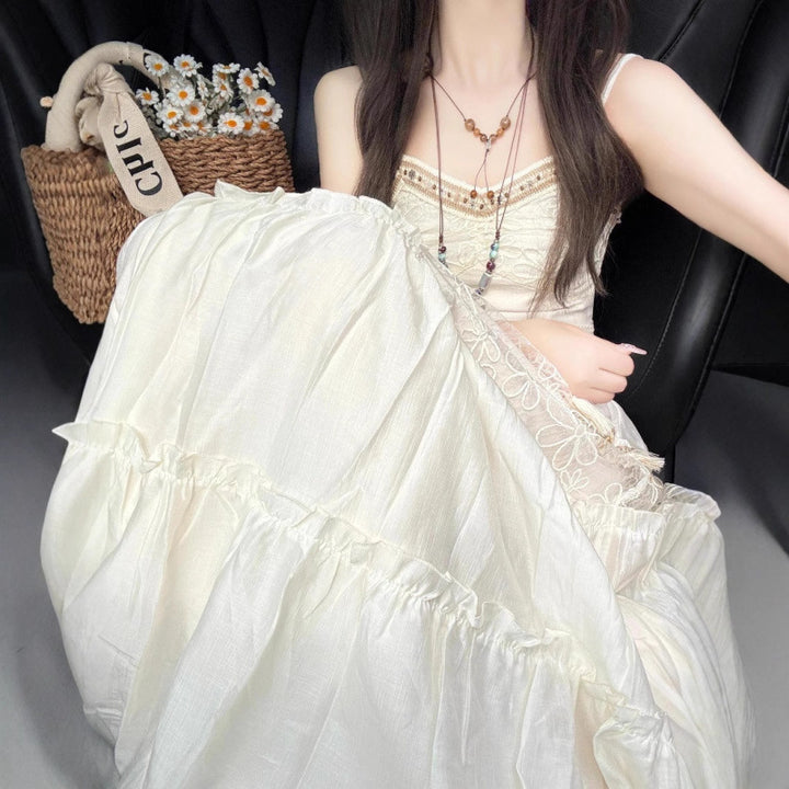 Femme Elegante Trin-Maxi-Kjole med detaljeret Broderi Stilla