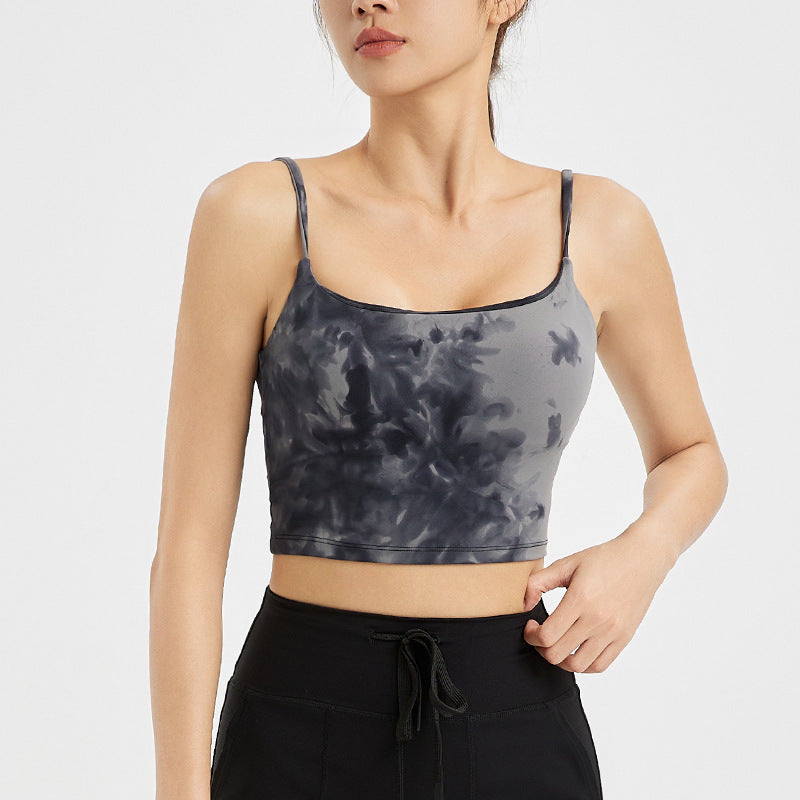Dame sporty crop-top med justerbare stropper og innovativt materialeblanding Stilla
