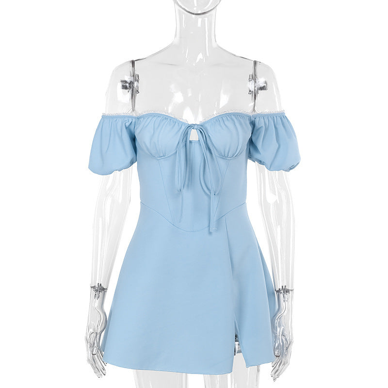 Dame Off-Shoulder Kjole med Rüschendetails Skovae