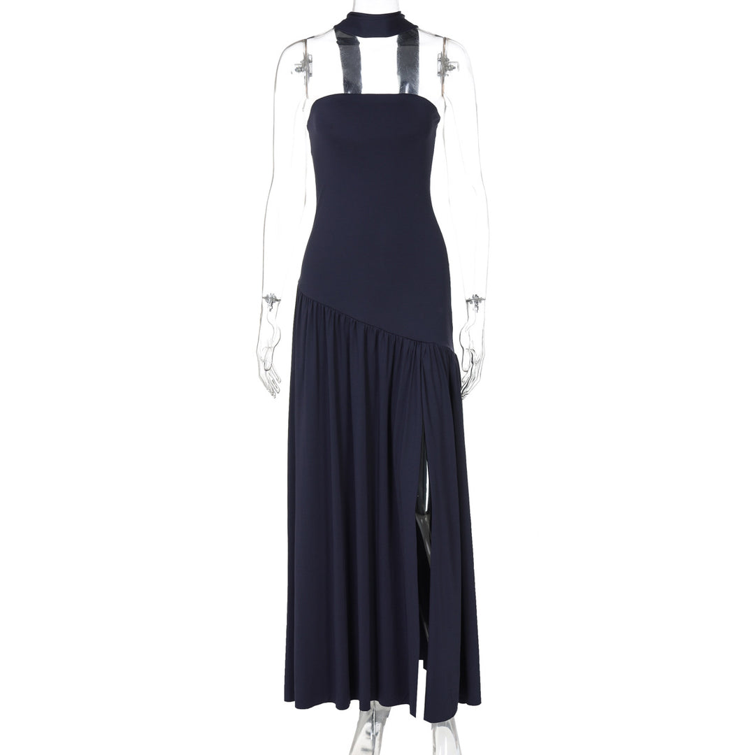 Dame maxikjole med raffineret cut-out-design og asymmetrisk søm Skovae