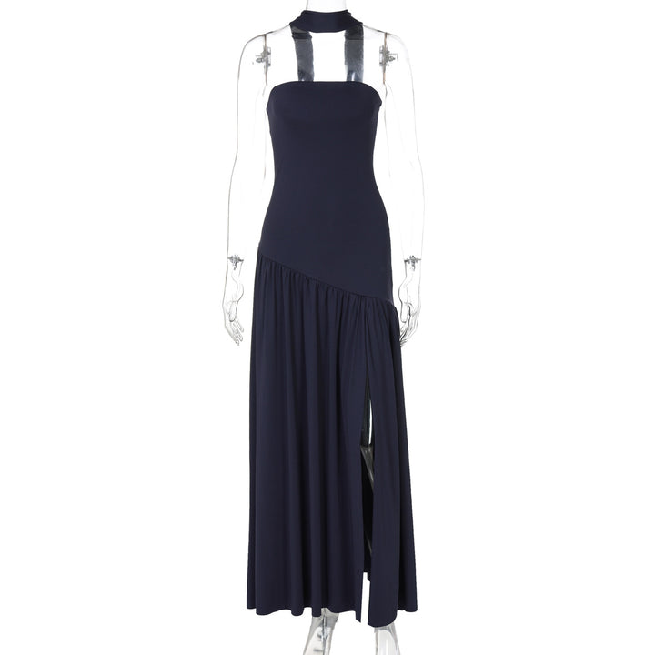 Dame maxikjole med raffineret cut-out-design og asymmetrisk søm Skovae