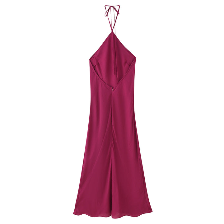 Femme Halterneck Maxi Kjole med justerbare bindebånd Stilla