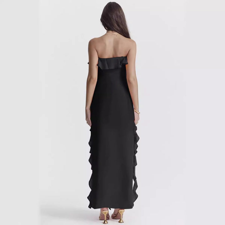Kvinders Off-Shoulder Maxi Kjole med Volanger og Slids Stilla
