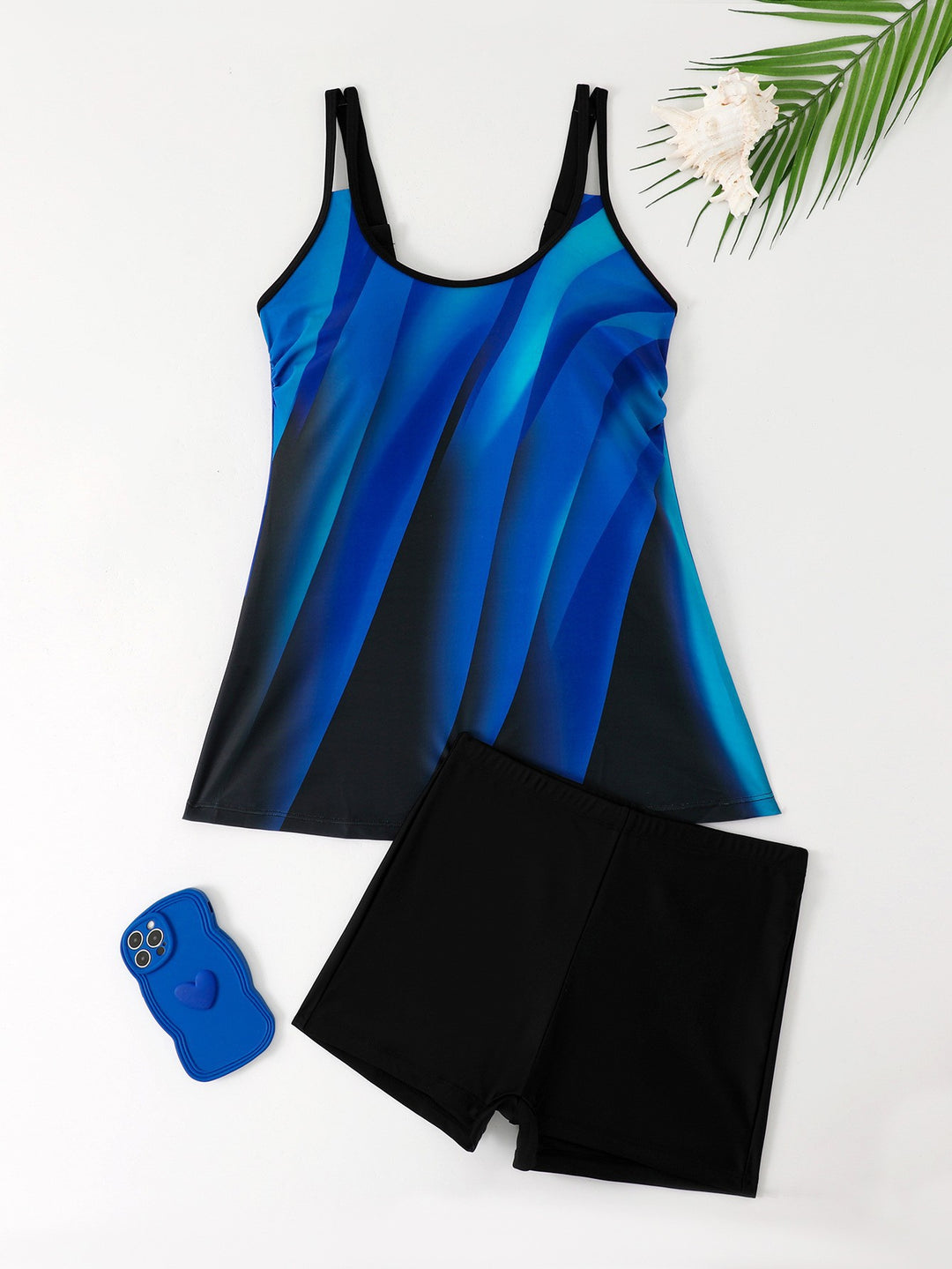 Dame Tankini-sæt med blomstret top og komfortable shorts Stilla