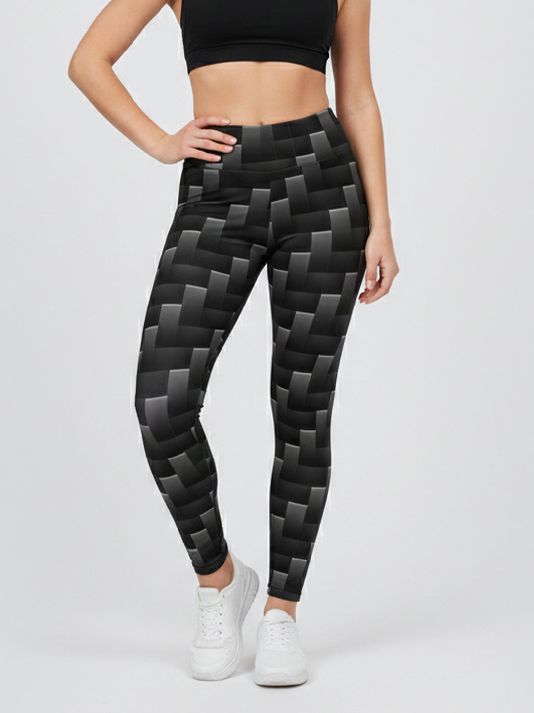 Dame sportleggings med stilfuldt grafisk design Skovae