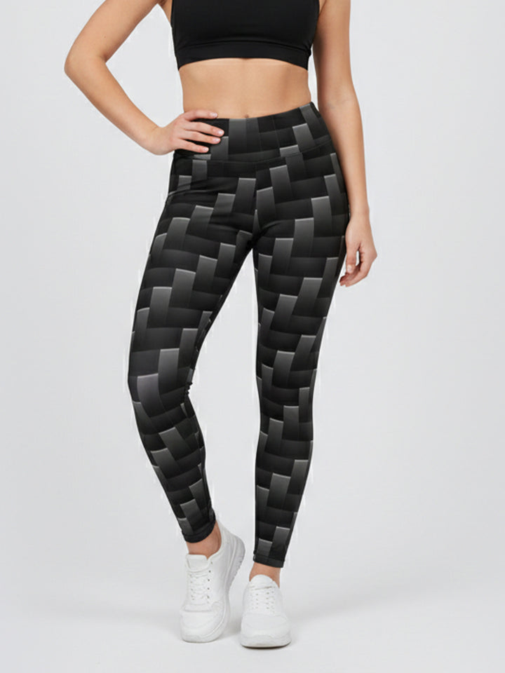 Dame sportleggings med stilfuldt grafisk design Skovae