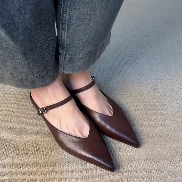 Damer Stilfulde Slingback Spidse Tå Ballerinas Stilla