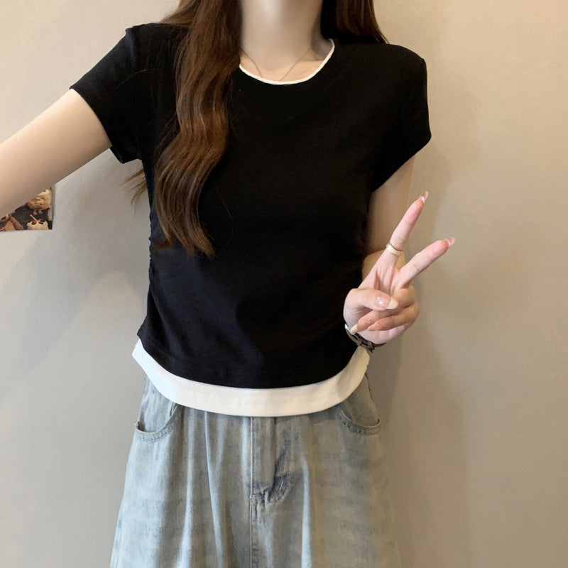 Femme Casual Lagdelte Look T-Shirt Stilla