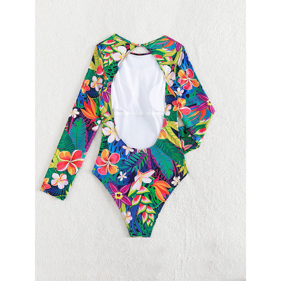 Dame Langærmet Floral Print Badedragt Stilla