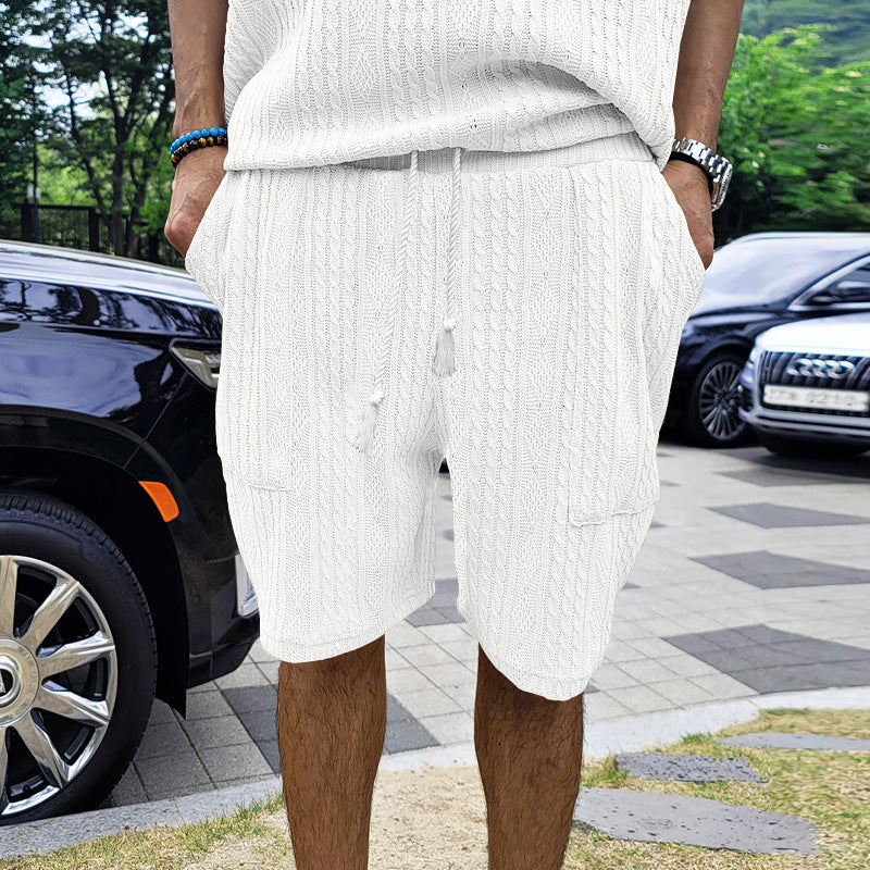 Herrer afslappede cargo-shorts med elastisk talje og praktiske lommer Stilla