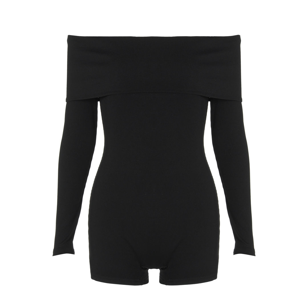 Dame Off-Shoulder Jumpsuit med lange ærmer og figursyet snit Stilla