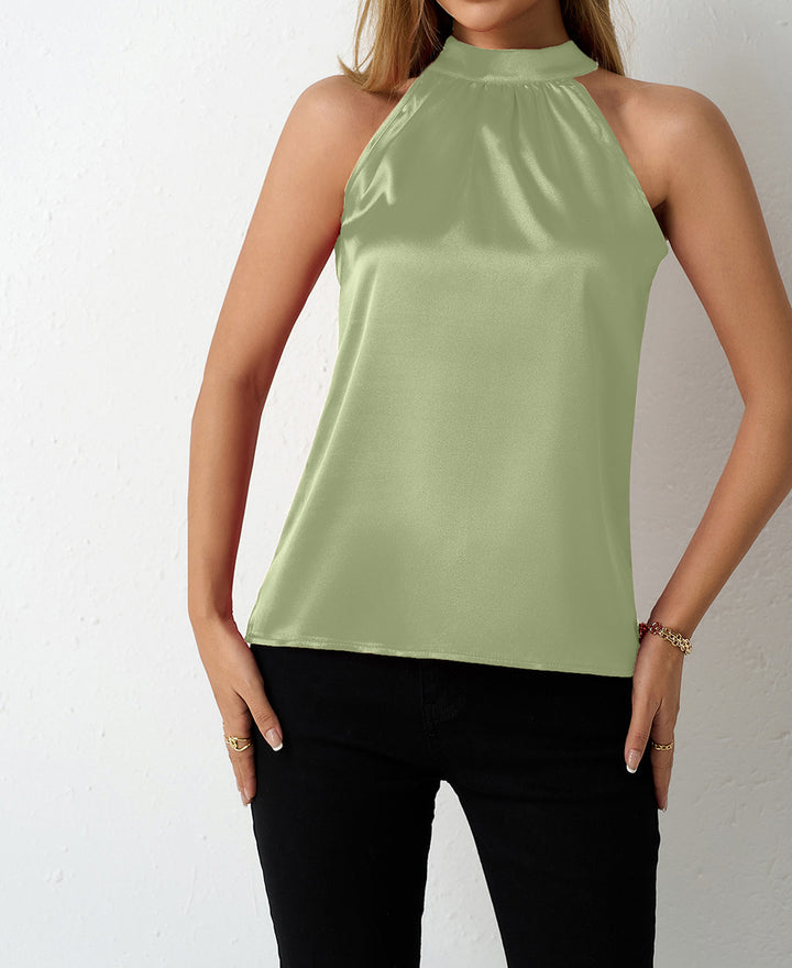 Dame Elegant strapless bluse med satin-finish Skovae