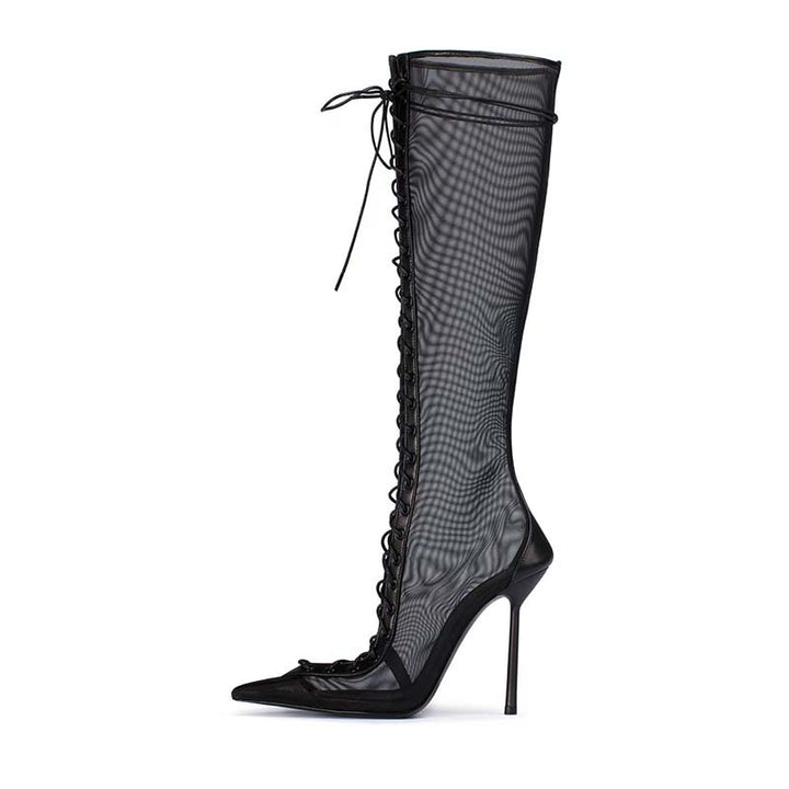 Femme Snørre-Stiletto Over-the-Knee Støvler Stilla