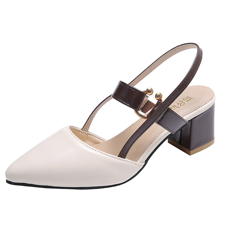 Dame Slingback Pumps med spids tåområde og elegant blokhæl Stilla