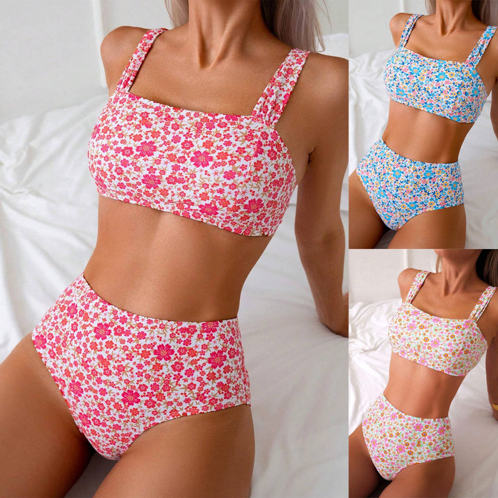 Dame Bikiniset med blomstret design og brede stropper Stilla