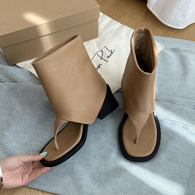 Femme Moderne Tåsplit Sandaler Ankelsko Stilla