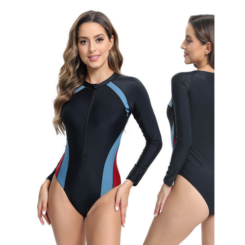 Dame Surf dragt med lange ærmer og sporty lynlås Skovae