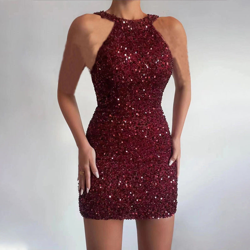 Stilla | Glamorous Bodycon Paillet Midi Kjole