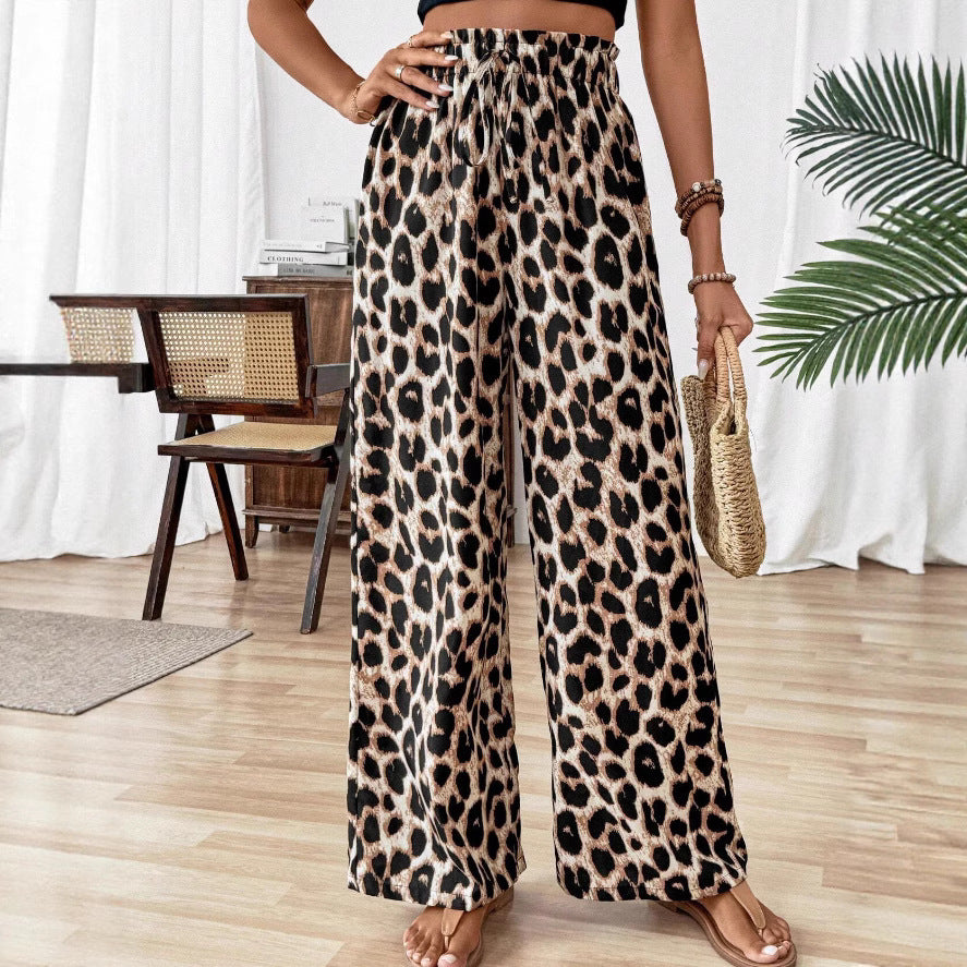 Kvinders brede palazzo bukser i dyreprint Stilla