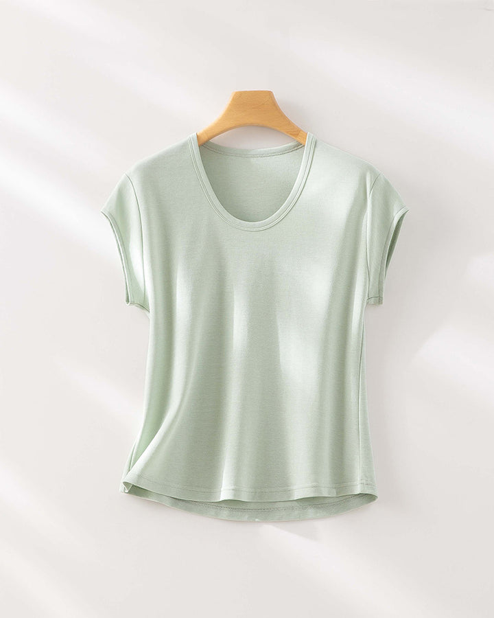 Femme Cap Sleeve Modal Blandingsmateriale Top Stilla