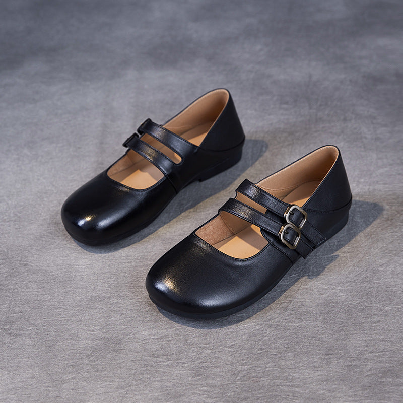 Dame Elegante Dobbeltrem Mary Jane Ballerinaer Stilla