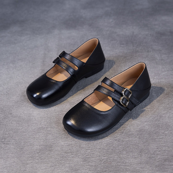 Dame Elegante Dobbeltrem Mary Jane Ballerinaer Stilla