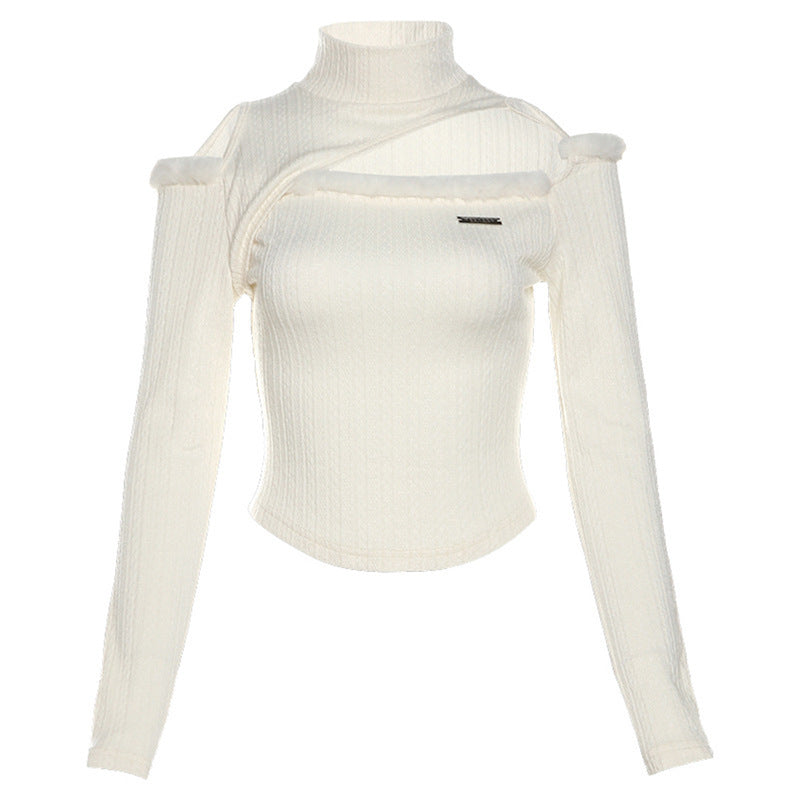 Dame Langærmet top med asymmetrisk design og fashions cut-outs Stilla